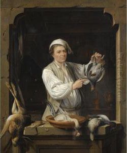 A Man At A Window Selling Game by Gerrit Zegelaar