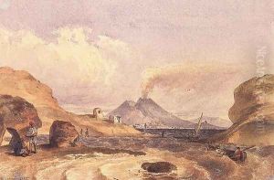 A Vezuv Capri szigeterol, 1835 by Miklos Barabas