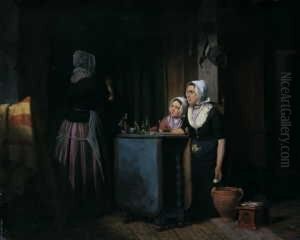 Interieur Mit Drei Frauen. by Johann Christian G. Zeitz