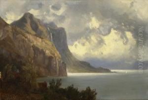 Seelandschaft Bei Gewitterstimmung by Jakob Joseph Zelger