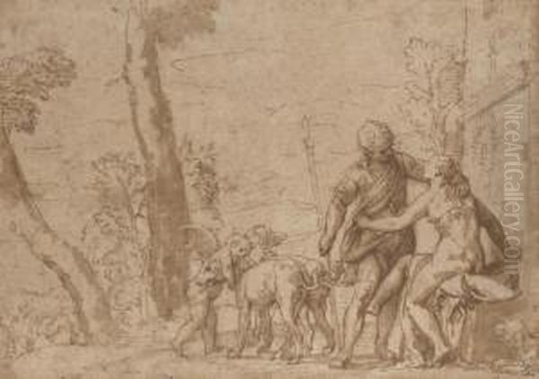 Venus Begging Adonis Not To Go Hunting - view 1