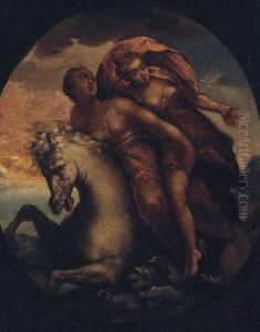 Cloelia Escaping Across The Tiber by Giovanni Battista Zelotti