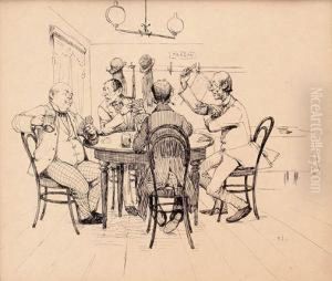 Card Players by Frantisek Ii Zenisek