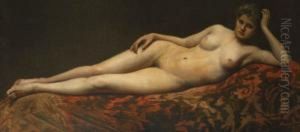 Reclining Female Nude by Frantisek Ii Zenisek