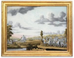 A Dutch Verre Eglomise Picture A Dutch Verre Eglomise Picture