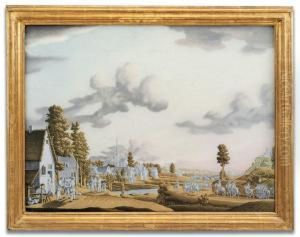 A Landscape With A Village And Military Encampment