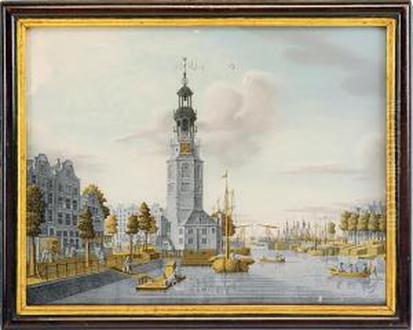 A Dutch Verre Eglomise View Of Amsterdam - view 1