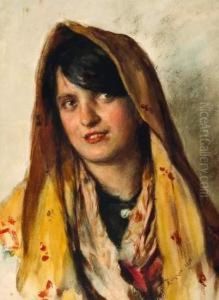 Giovane Popolana Con Sciallegiallo by Alessandro Zezzos