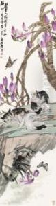 Cat And Flowers
