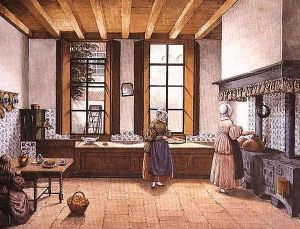 Kitchen of the Zwijnshoofd Hotel at Arnhem, 1838 by Mary Ellen Best