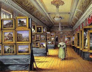 Interior of the Great Room at the Hotel du Chevald d'Or, Frankfurt AM, Open for the Exhibition of Pictures, May 1835