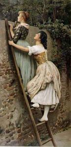 Curiosity, from the Pears Annual, Christmas, 1892 by Eugene de Blaas