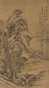 Studio In The Autumn Forest by Zhang Zhiwan
