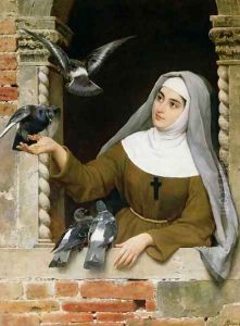 Feeding the Pigeons, 1877 by Eugene de Blaas
