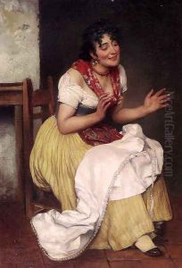 An Interesting Story by Eugene de Blaas