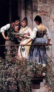 On The Balcony I by Eugene de Blaas
