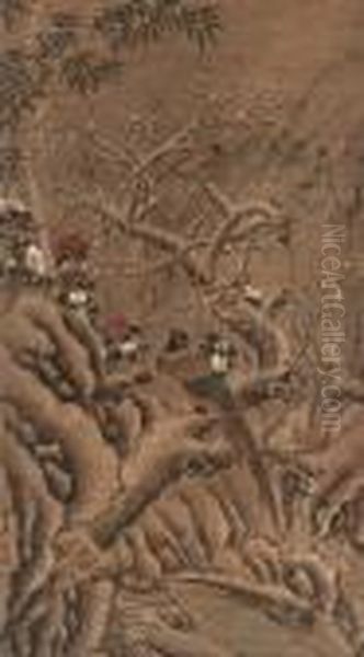 Two Birds In A Snowy Forest - view 1