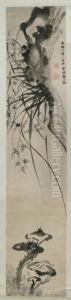 Lingzhi,
Orchids And Rocks by Zhao Zhiqian
