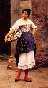 Venetian Flower Seller by Eugene de Blaas