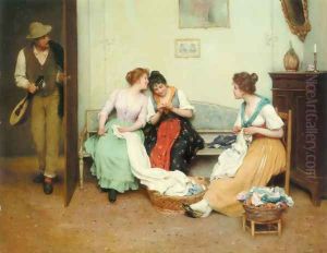 The Friendly Gossips by Eugene de Blaas