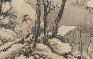 Scholar Travelling In Wintry Mountains by Shen Zhou