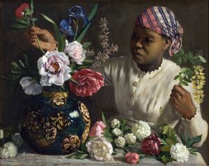 African woman with Peonies, 1870