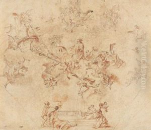 Studie Zu Einem Deckenfresko by Januarius Zick