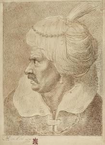 Kopf Eines Orientalen Mitturban by Januarius Zick