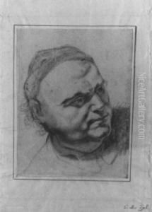 Kopfstudie Eines Mannes Im Dreiviertelprofil by Johann Zick