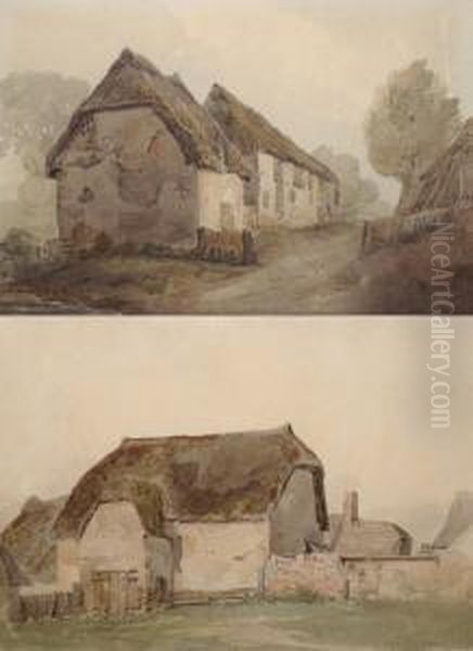 Thatched Barn With Other Buildings Nearby - view 1