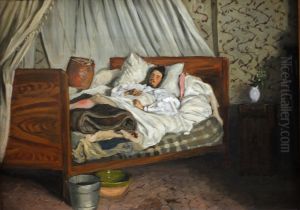 The Improvised Ambulance, The Painter Monet Wounded at Chailly-en-Biere 1865