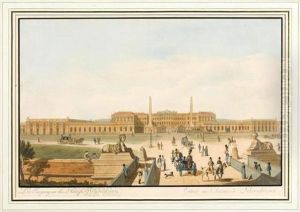 Der Eingang In Das Schloss Schonbrunn/ Entree Aux Chateau Schoenbrunn by Johann Ziegler