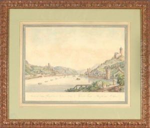 Ansicht Der Festung Rheinfels Und Des Stadtchens St. Goar by Johann Ziegler