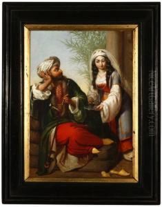 A Sultan And His Serving Girl by Jules Claude Ziegler