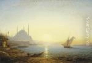 Fontaine Devant Sainte Sophie, Istanbul by Felix Ziem