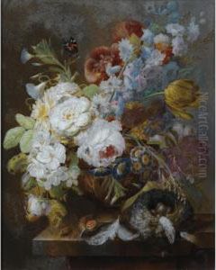 Nature Morte Au Vase De Fleurs by Georg Frederik Ziesel