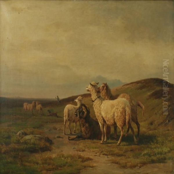 Landscape With A Dog, Sheep And Theirpasture - view 1