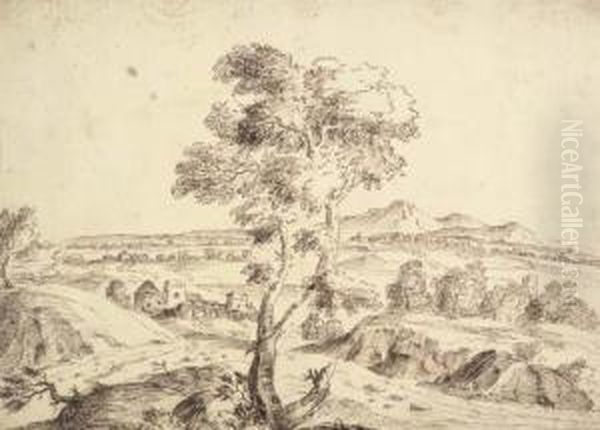 An Extensive Landscape With A Tree In The Foreground - view 1
