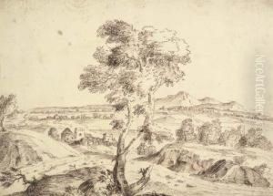 An Extensive Landscape With A Tree In The Foreground by Domenico Bernardo Zilotti