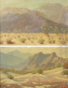 Untitled (desert Landscape); Untitled (mountain Landscape With Flowers) by Carl Friedrich Zimmermann