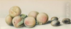 Six Peaches And Threefigs by Ernst Karl Georg Zimmermann