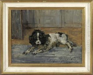 Portrait Eines Im Interieur Liegenden Munsterlanders by Ernst Reinhard Zimmermann