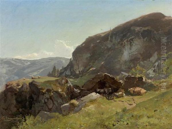 Berglandschaft Mit Kuhen Und Hirte. - view 1