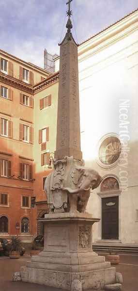 Fountain with Elephant and Obelisk - view 1