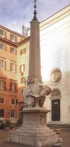 Fountain with Elephant and Obelisk