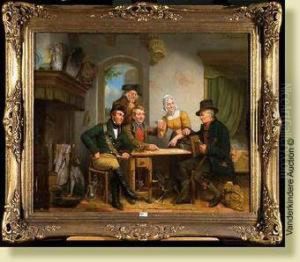 La Partie De Cartes Dans Un Interieur by Jan Wendel Gerstenhauer Zimmermann