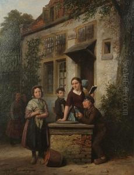 Children Before Their School - view 1