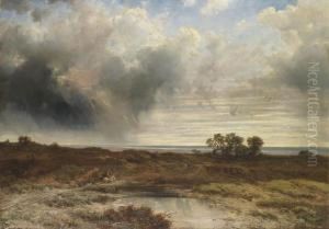 Openlandscape With Horseman by Robert Zimmermann