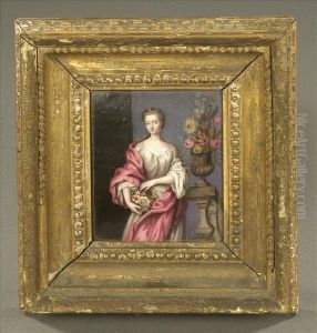Manner Of Christian Friedrich Zincke Portrait Of A Lady, By Repute The Duchess Of Devonshireas Flora Enamelled