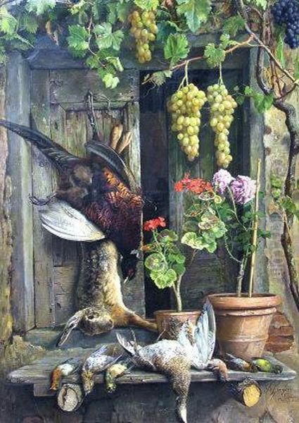 Still Life With Dead Game Mounted In A Window - view 1